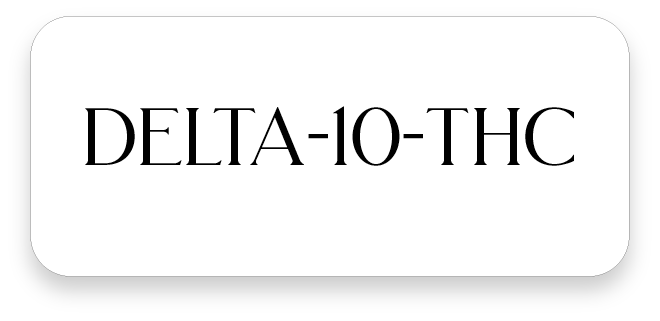 Delta-10-THC and Delta-10-tetrahydrocannabinol in Mellow Fellow brand font