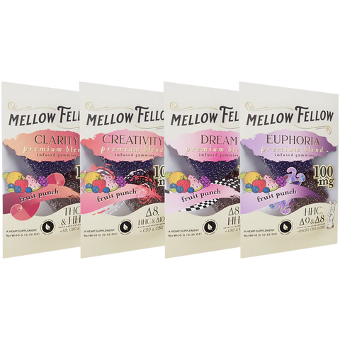 Mellow Fellow's Master Blends 4 Pack Fruit Punch Gummies Sampler Bundle