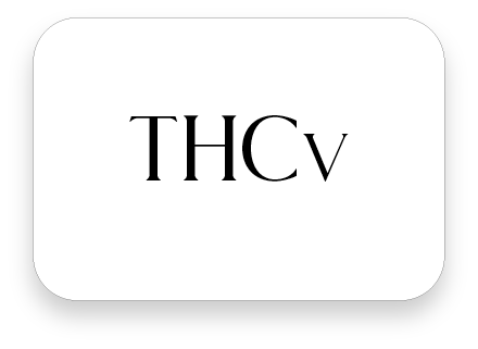 THCv and Tetrahydrocannabivarin in Mellow Fellow brand font
