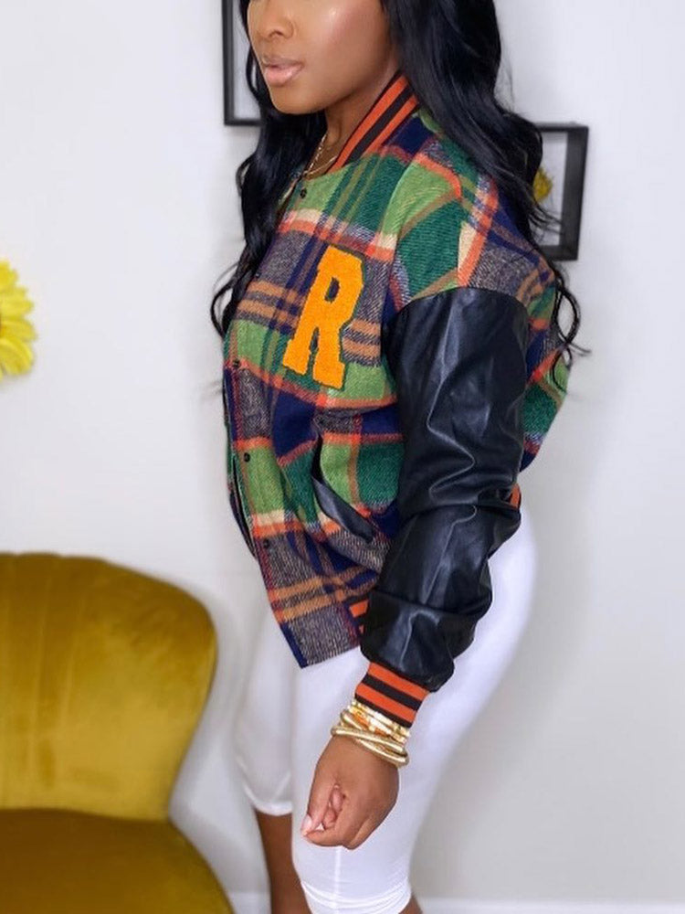 Plaid Varsity Jacket