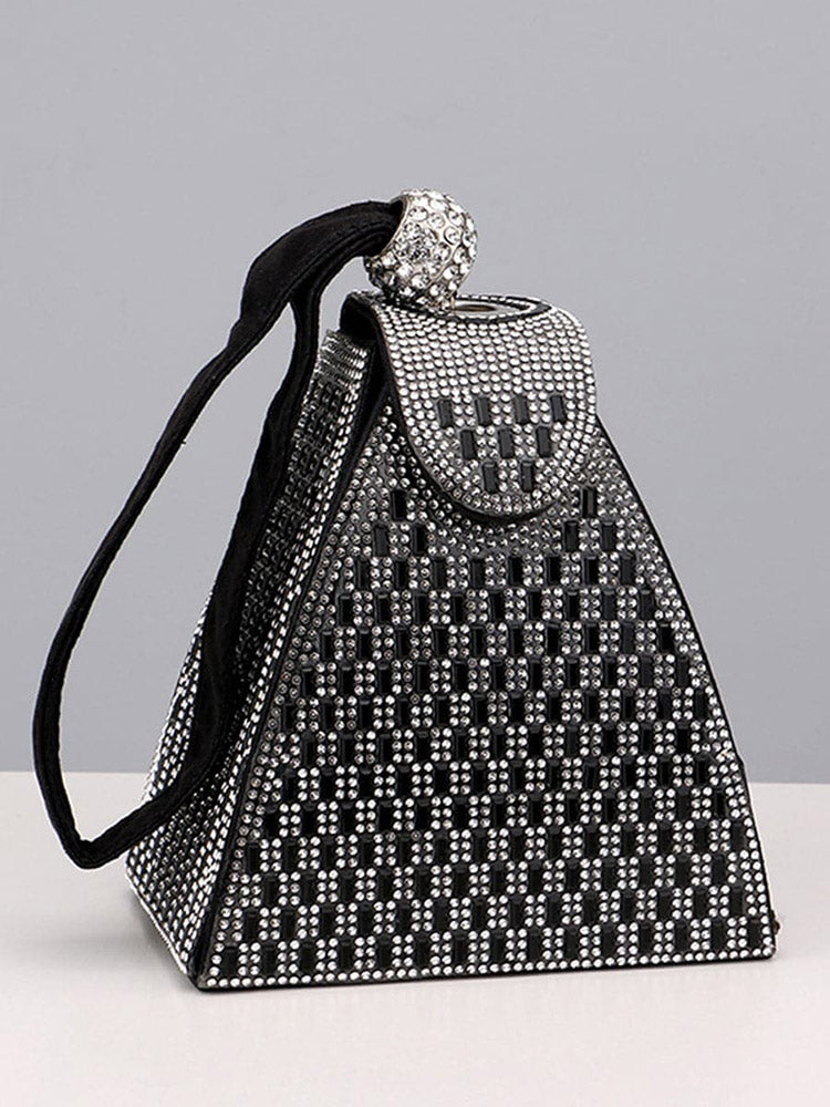 Rhinestone Pyramid Clutch