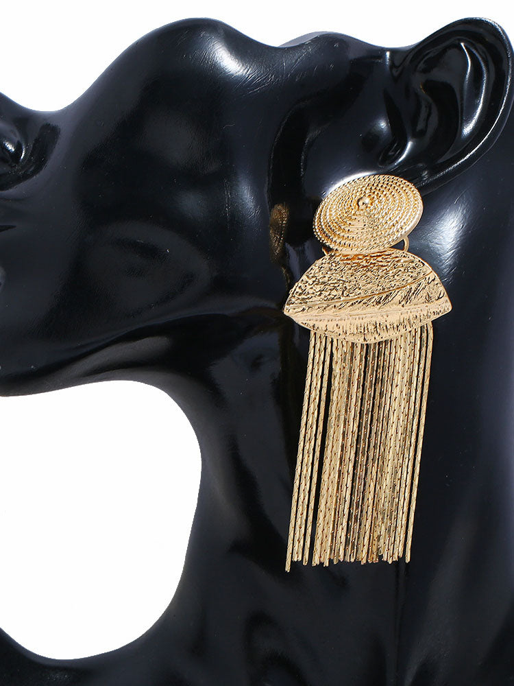 Abstract Fringe Gold Earrings