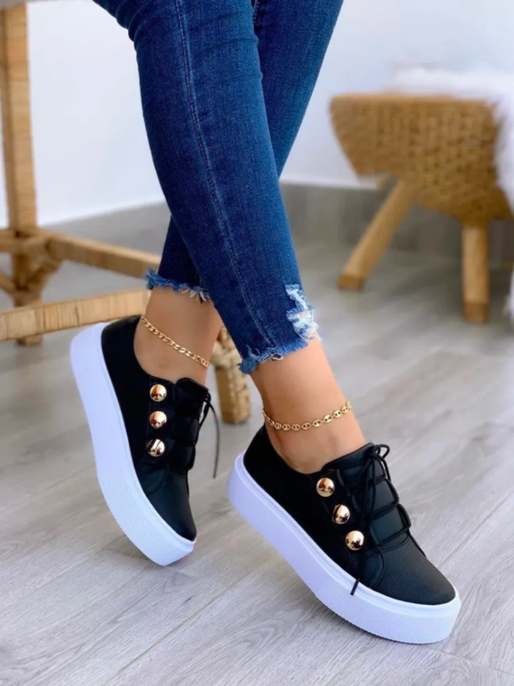 Casual Round Toe PU Loafers