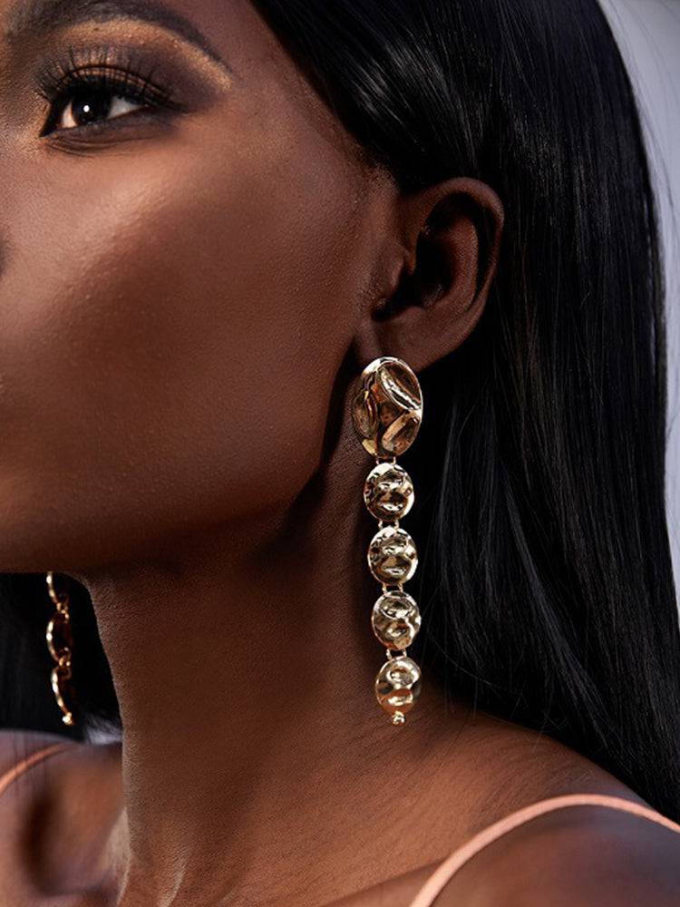 Metal Detail Asymmetric Earrings