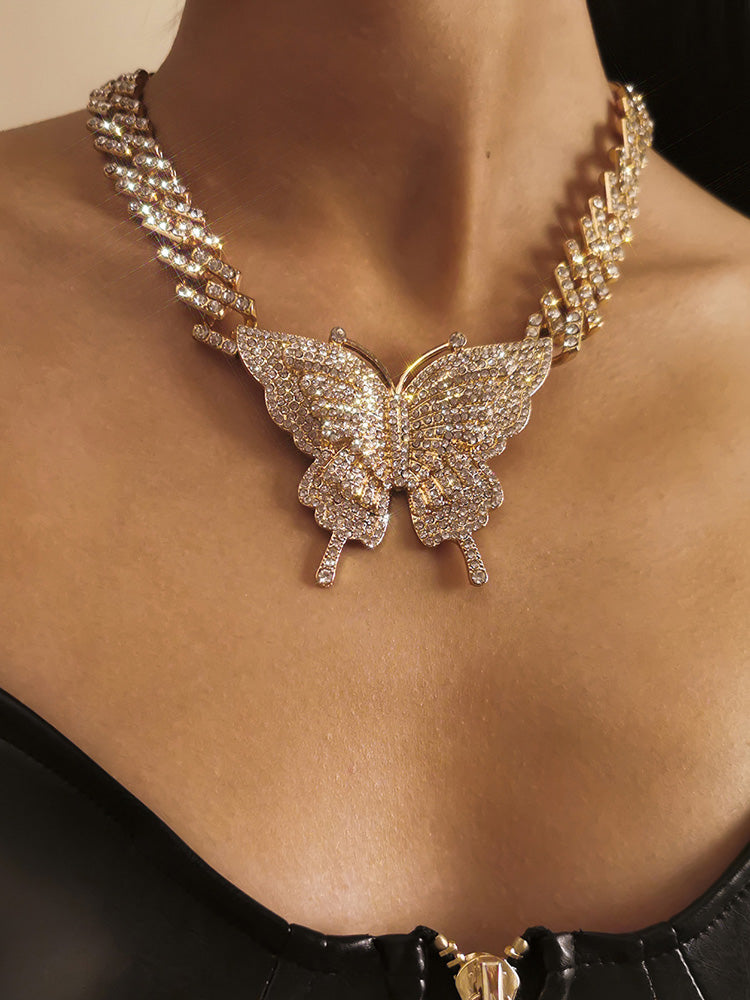 Butterfly Rhinestone Necklace