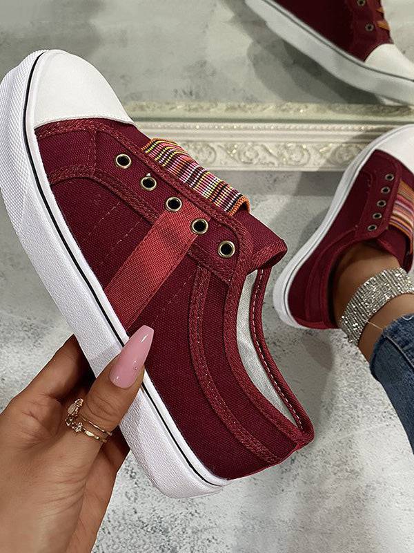 Casual Band Slip-On Canvas Sneakers