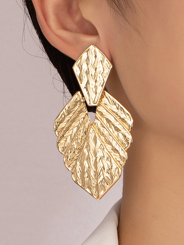 Metal Leaf Earrings