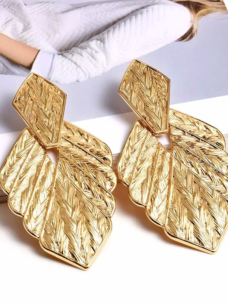 Metal Leaf Earrings