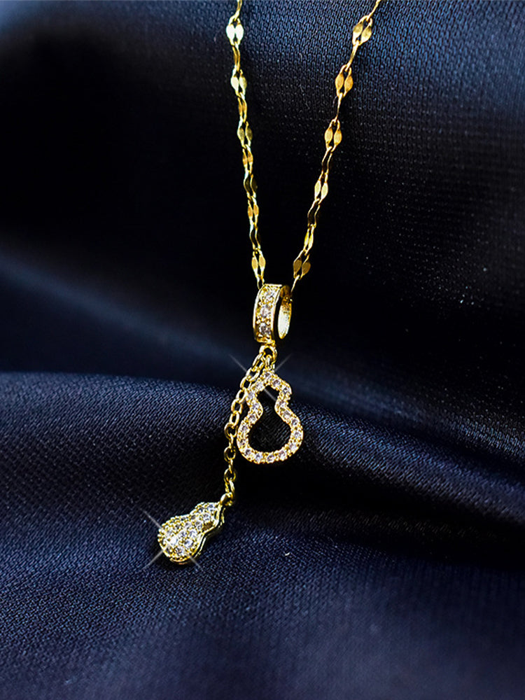 Double Gourd Rhinestone Necklace