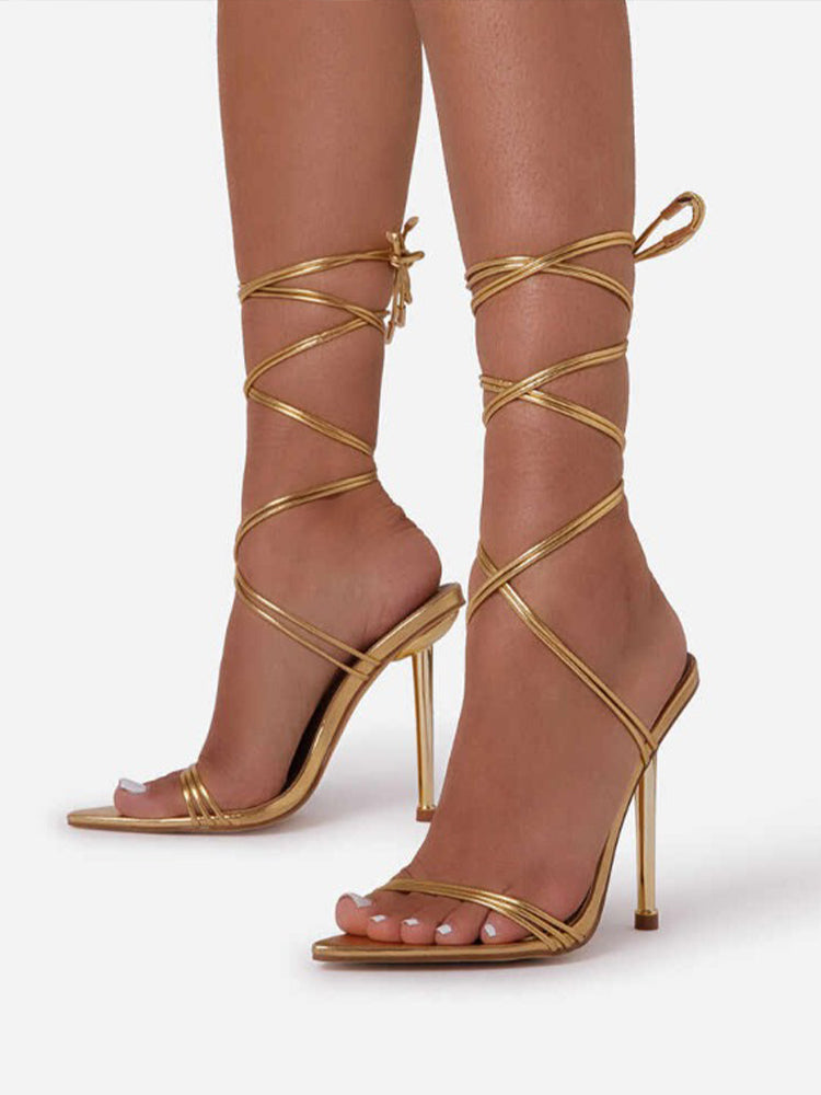 Cross Straps Pointed-toe High Heels