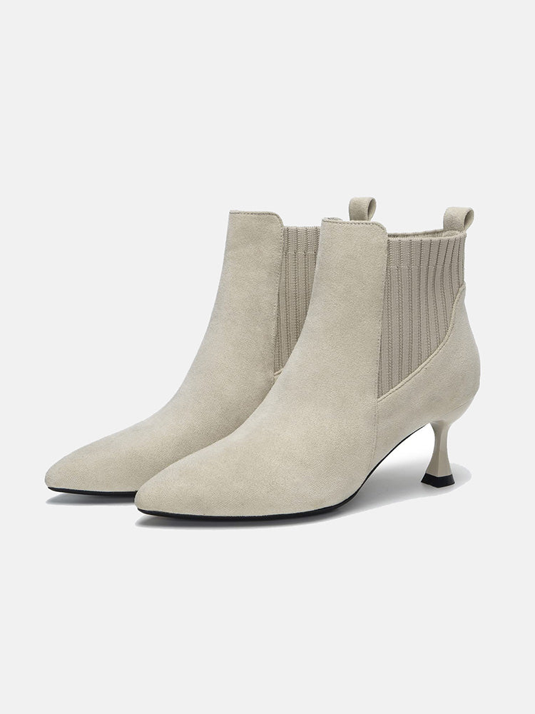 Suede Low Heel Ankle Boots