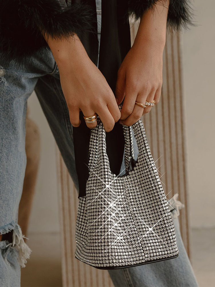 Rhinestone Bucket Bag