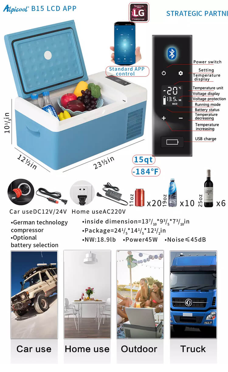 Alpicool B15L portable mini fridge camper rv dorn home office boat Introduction Details 4