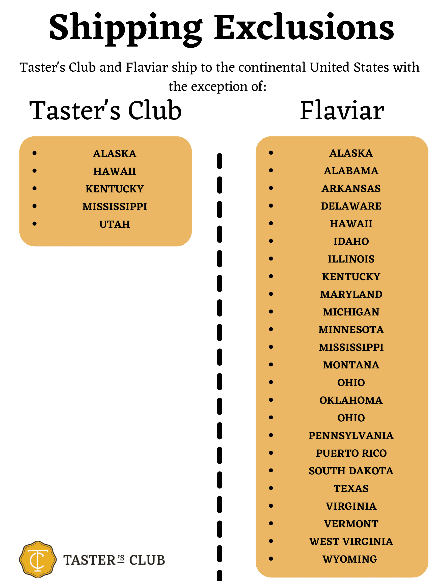 where does tasters club ship