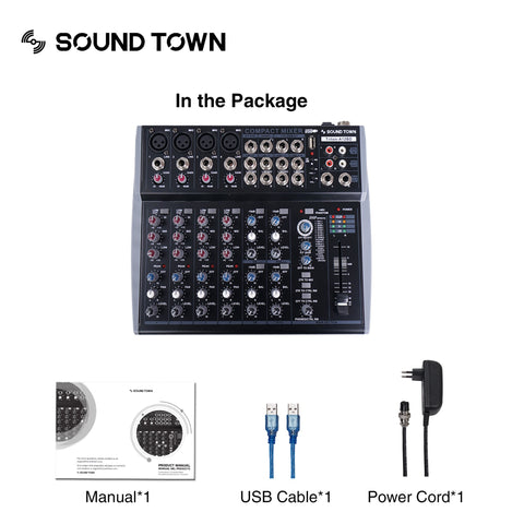 Sound Town Professional 12-Channel Audio Mixer with USB interface ...