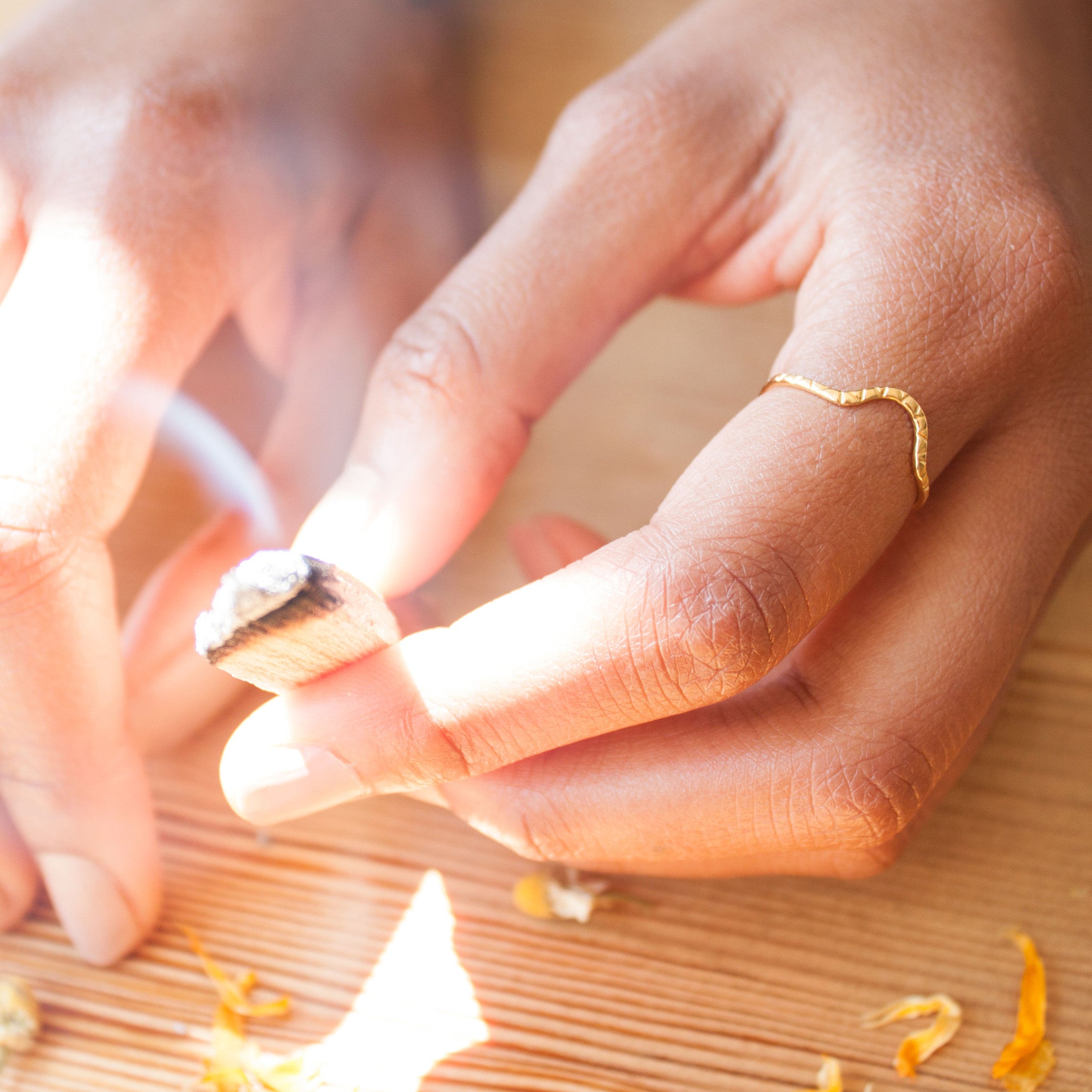 Wave Ring in Golden Brass