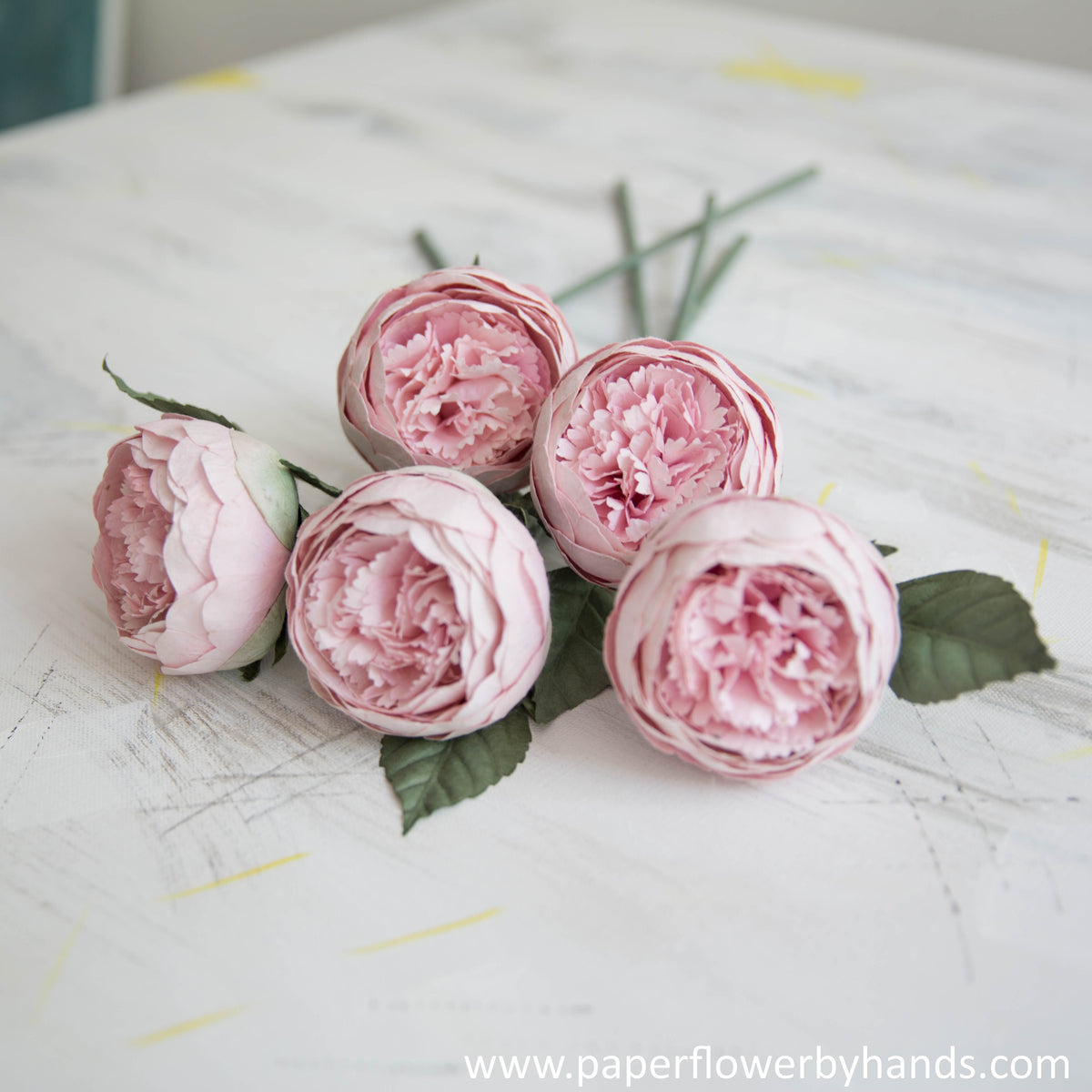 Peonies paper flowers faux flowers – By Hands, paper flowers