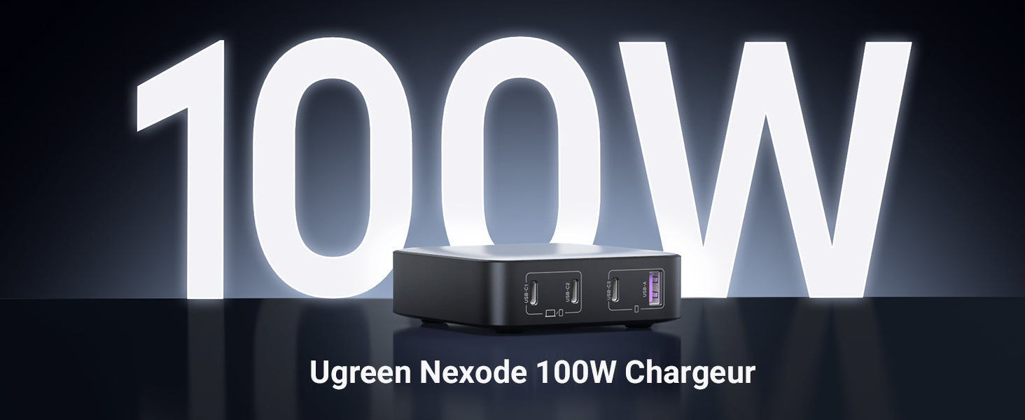 Ugreen Nexode Chargeur 100W avec 2 Ports USB-C PD Compatible avec MacBook  Pro, Galaxy S23 Ultra, à prix pas cher