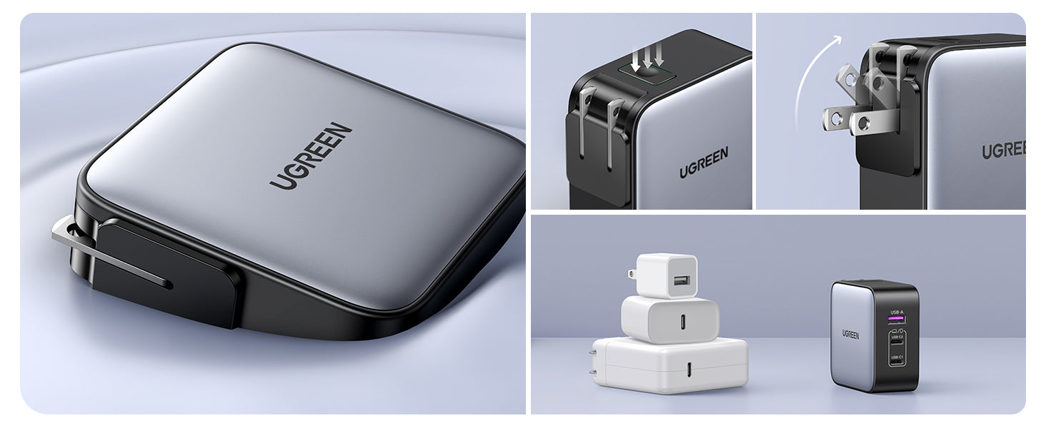 Ugreen 65W Nexode GaN USB C 3-Port Charger With US/UK/EU Plug for Trav –  UGREEN