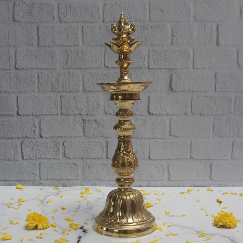 Ganesa Ega Vilakku Brass Lamp-Zishta Traditional Home Decor