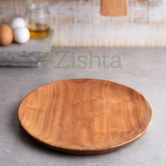 Neem Wood Dinner Plate-Zishta Traditional Kitchen Accessories