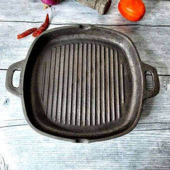 Wholesale High Quality Cooking Food Pots and Pans Cast Iron Parini Cookware  - China Frying Pan and Pre-Seasoned Cast Iron Grill Pan price