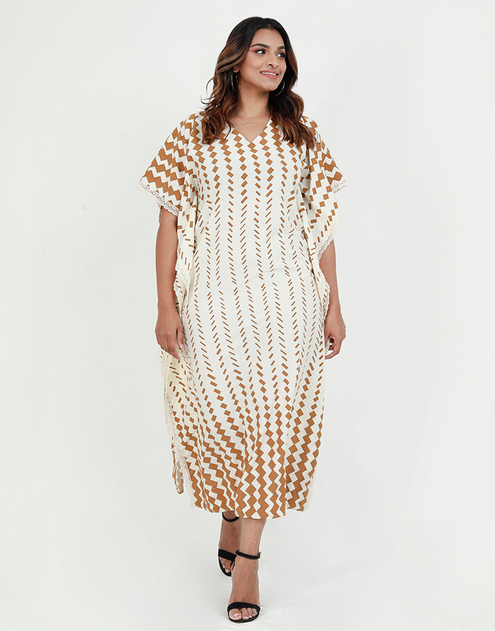 Geometric Printed Poncho Dress