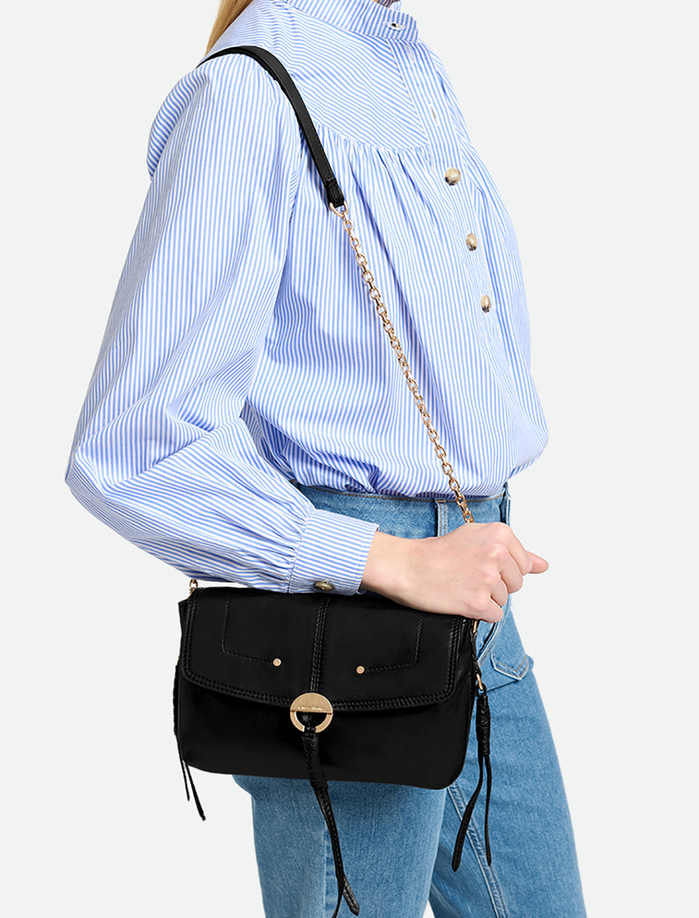 Petit Moyen Rattan Messenger Bag