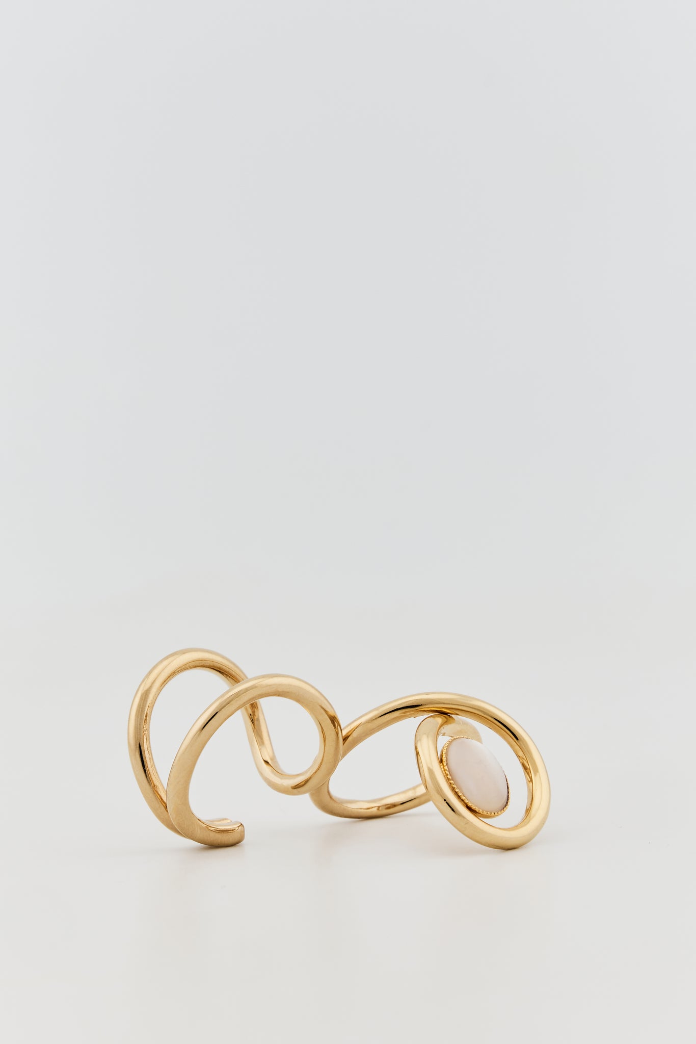 Louise Gold-Plated & Dalmatian Jasper Ring