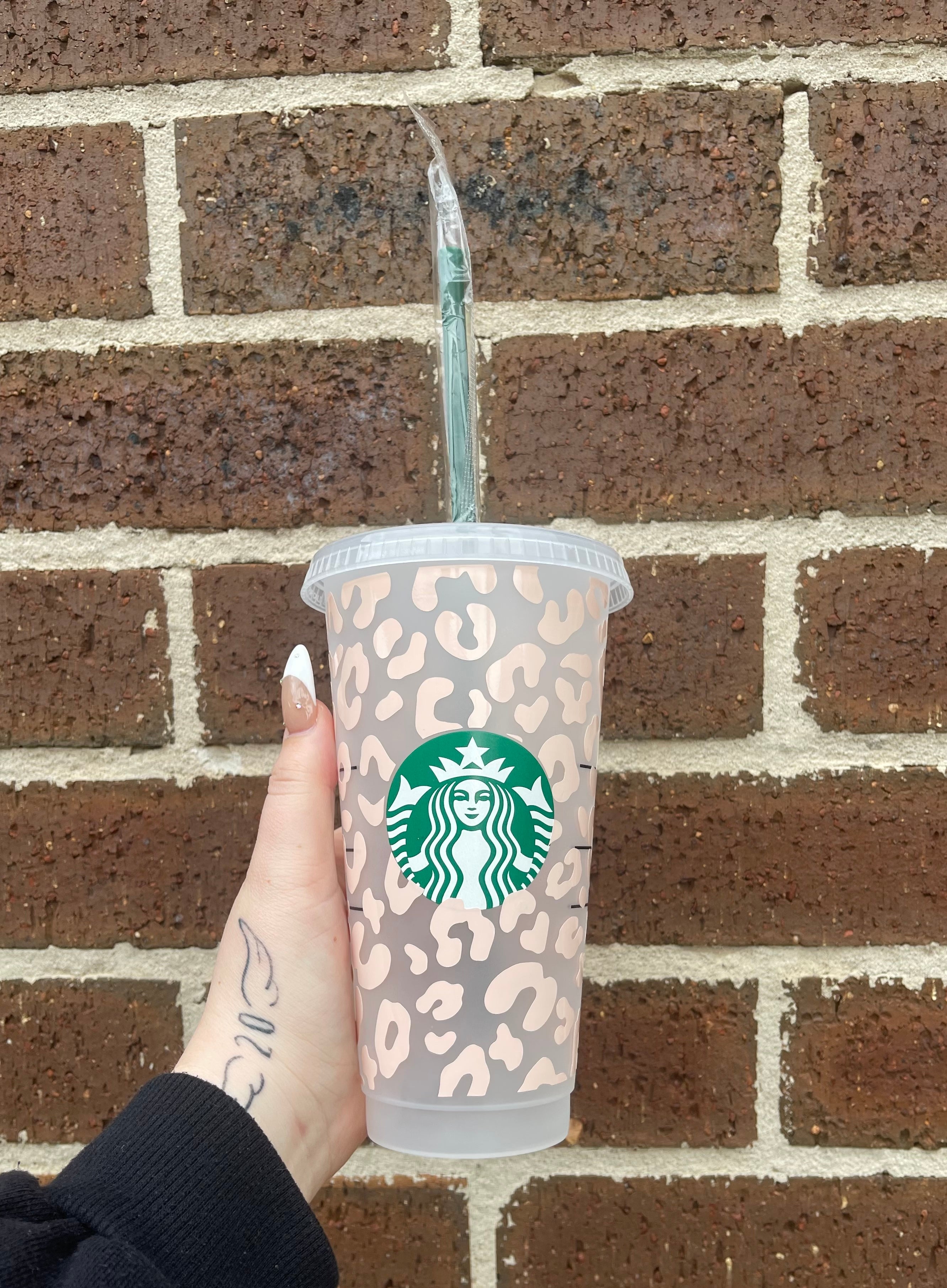 pink leopard starbucks tumbler