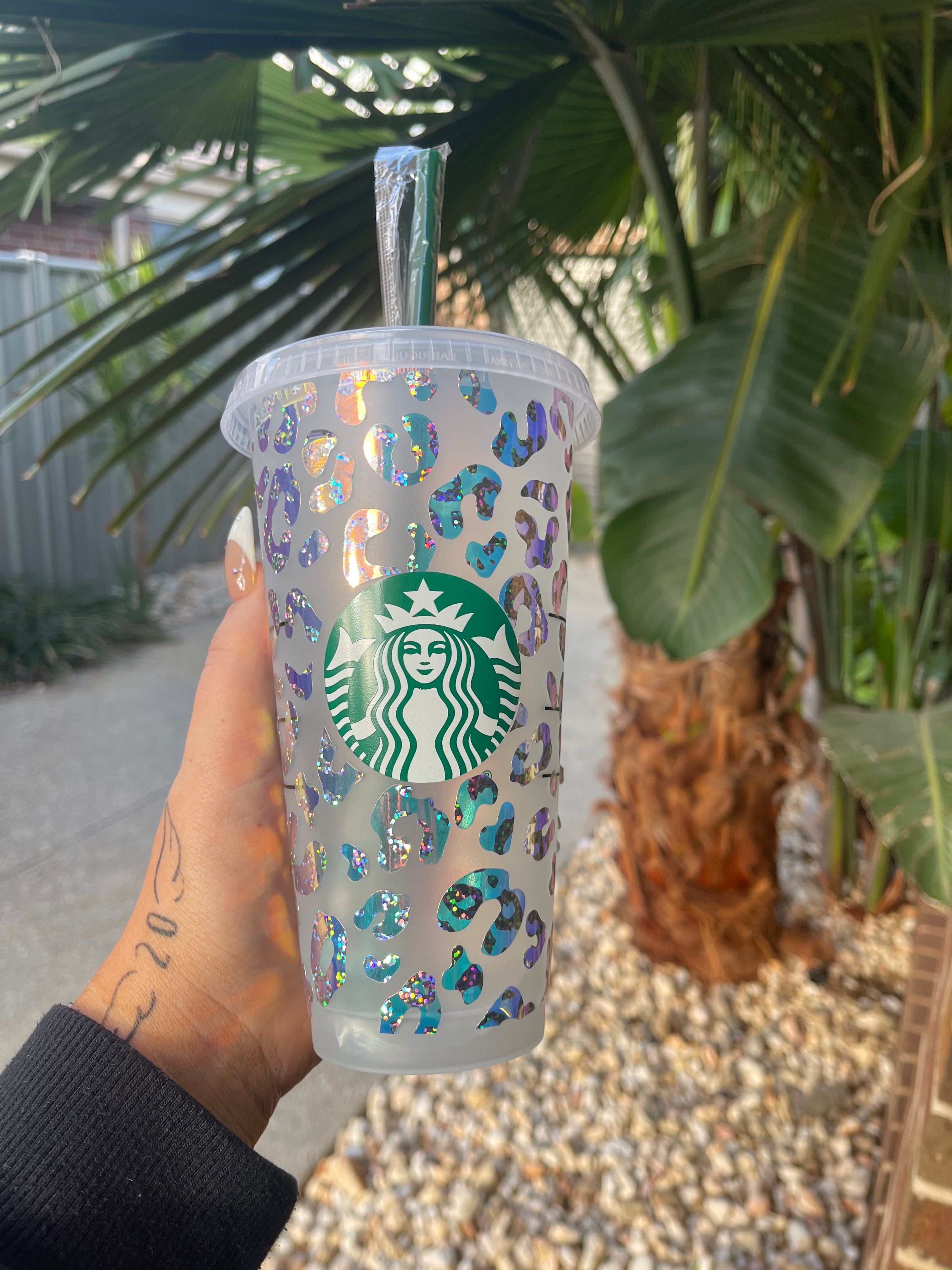 pink leopard starbucks tumbler