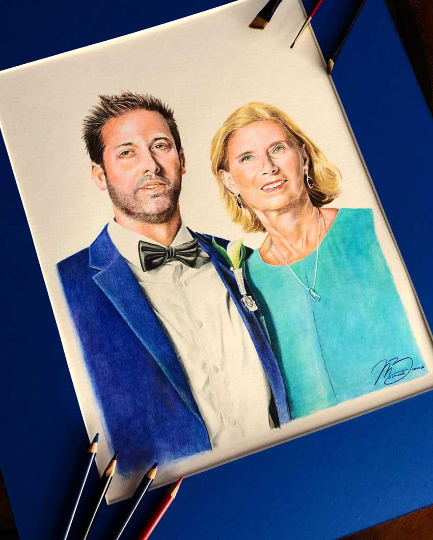 Biondo Art | Wedding Groom and Mom Watercolor