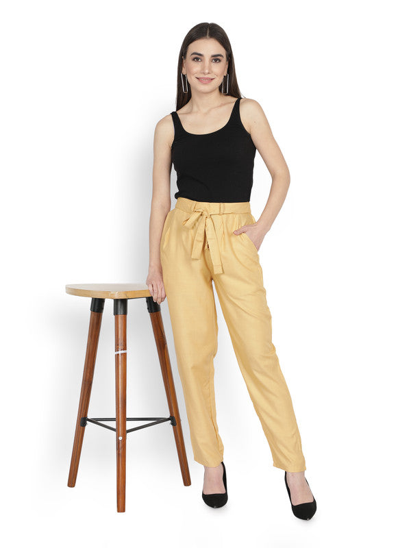 Buy Mafadeny Womens Mustard Solid Casual Winter Top And Trouser (Pack of 2)  online
