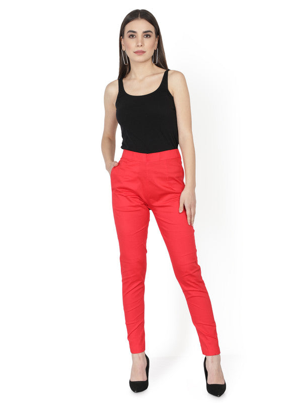 Buy Popwings Red Bottom Lace Cotton Women Trouser ! Red Stretchable Solid  Designer Laces Trouser for Women Online at Best Prices in India - JioMart.