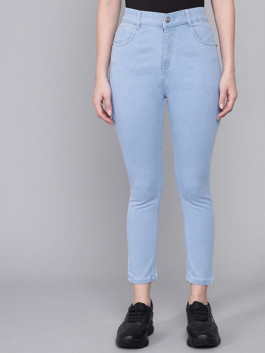 Jogger Style Stretchable Ankle Length Plain Denim Lycra Slim Women Blue  Jeans ( Z353) at Rs 300/piece, Ladies Denim Jeans in Delhi