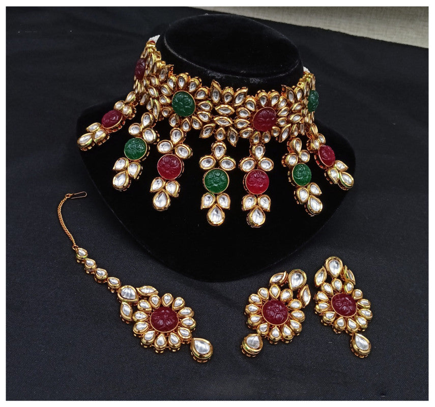 Kundan Choker Necklace Set with Earrings, Indian Jewelry Set, Real Kundan  Jewellery Set at Rs 2750/piece | कुंदन नेकलेस सेट in Kolkata | ID:  24222793397