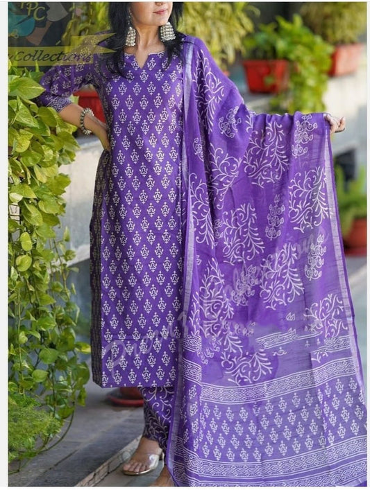 Blue & Multi Coloured Pure Mul Mul Cotton Printed Women Fully Stitched –  Royskart