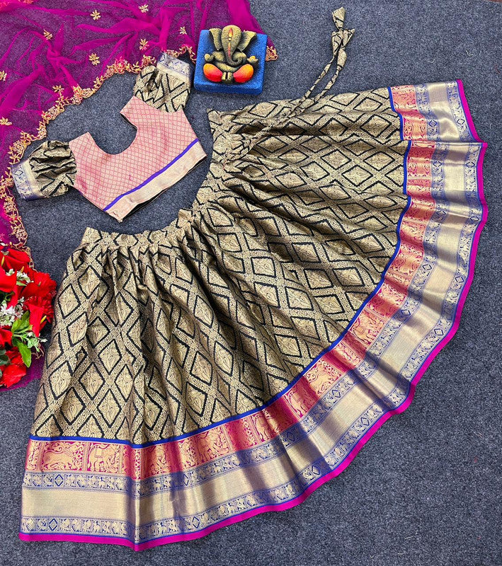 Kids kanchipattu lehenga blouse | Kids dress patterns, Girls frock design,  Stylish kids outfits