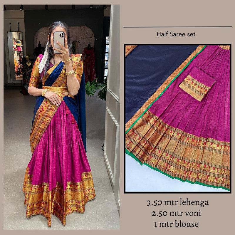 Striking Violet Half and Half Style Saree | by indian outfit | Medium