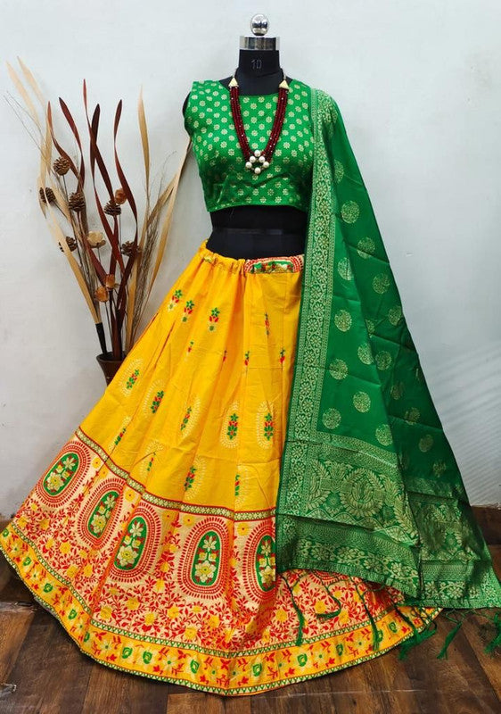 beautiful green and golden lehenga choli – Joshindia