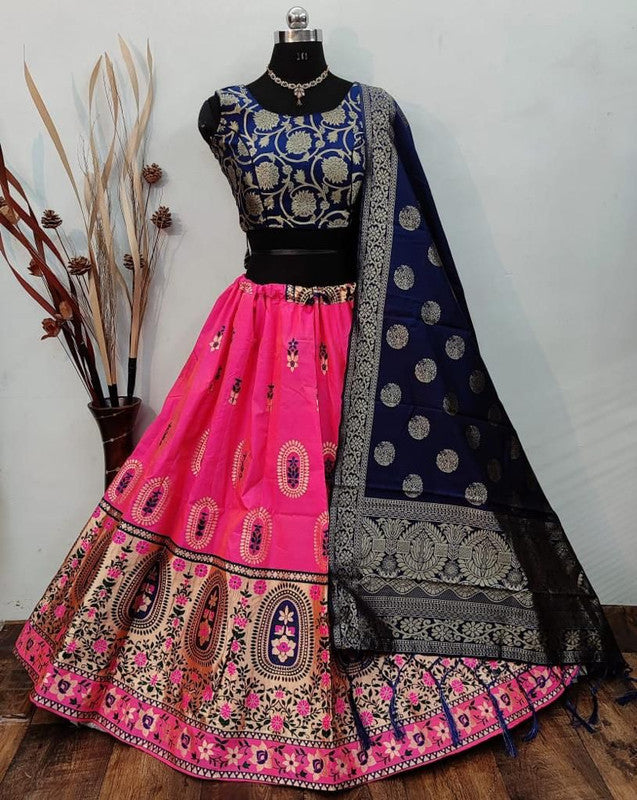 shree pure banarasi silk weaving jacqaurd readymade lehenga choli  collection Catalog