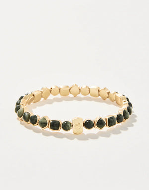 Maera Stretch Bracelet Silver Leaf Jasper - The Front Porch Lexington