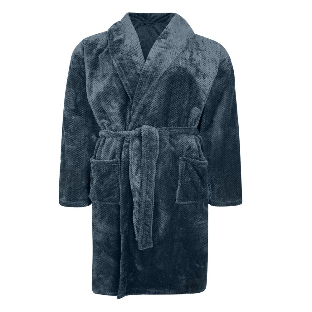 Alexander Del Rossa Men's Robe, Big and Tall Plush Fleece Hooded Bathrobe  with Pockets, Gray with Sherpa, Small-Medium (A0262STLMD) at Amazon Men's  Clothing store
