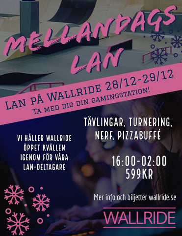 Lustige Aktivität in den Weihnachtsferien für Kinder. LAN bei Wallride in Växjö