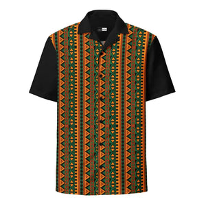 Fun Mango Tango Abstract Pattern Unisex Button Shirt - GrubStock 