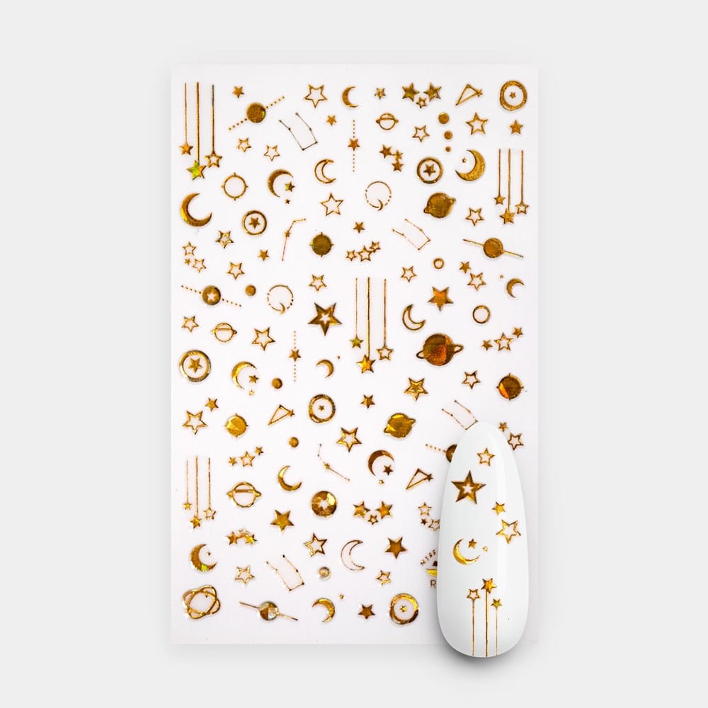 Gold Space Nail Art Stickers | Shipping Worldwide | Gelous