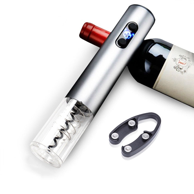 Electric Wine Opener Aluminum Alloy Automatic Bottle Corkscrew With LED Light Jar Opener Kitchen Gadgets Bar Aaccessories Tools