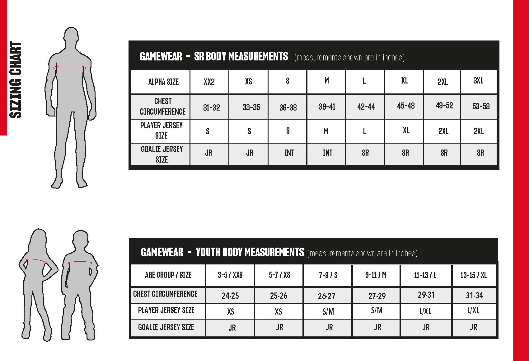 CCM 2023 SIZE CHART GAMEWEAR – The Hockey Shop - Team & Corporate Sales