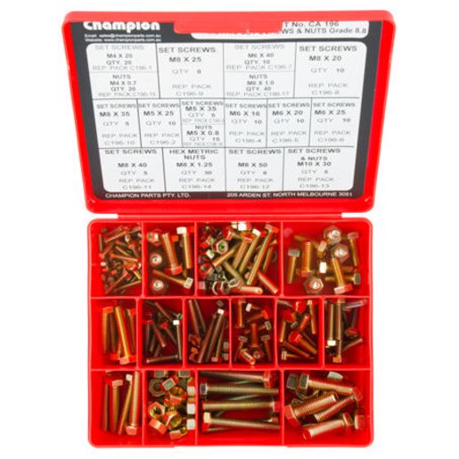 Champion Metric Set Screw And Nut Assortment Ca196 