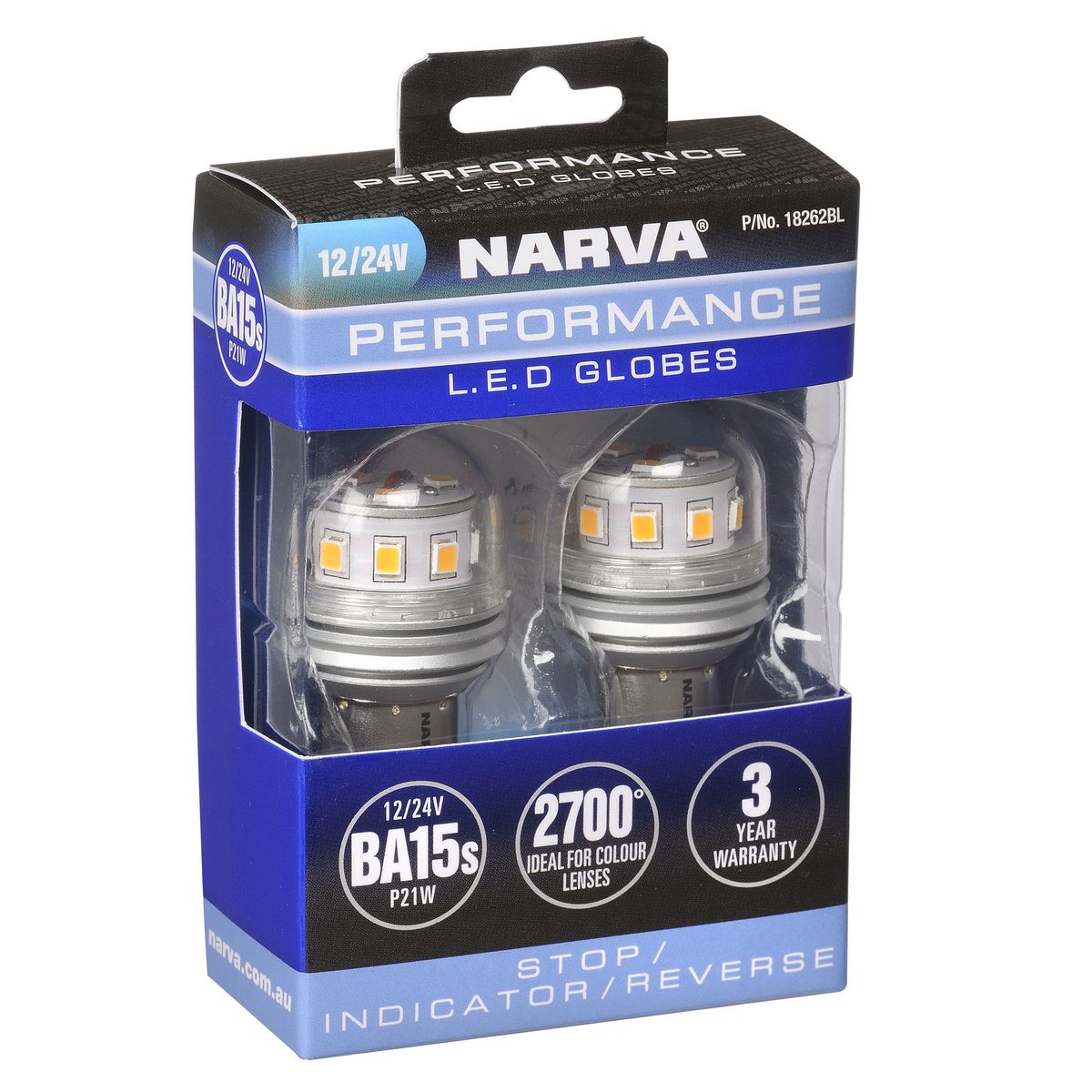 Narva 12/24V Gen III LED T15 High Power Reverse Globes (2
